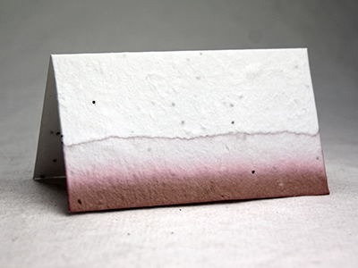 dip dyed seed paper place card