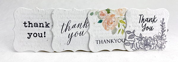 square seed paper tags thank you collection